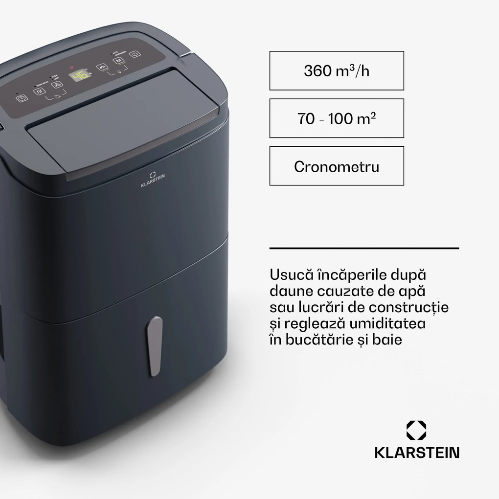 Klarstein DryFy Connect 50 Smart, Dezumidificator, WiFi, Compresie, 50l/zi, 45-55m²