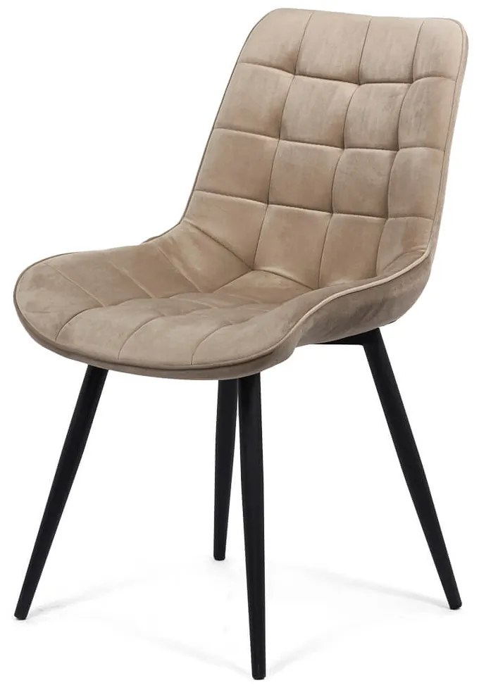 Scaun living tapițat cu catifea și picioare metalice BUC 206 bej