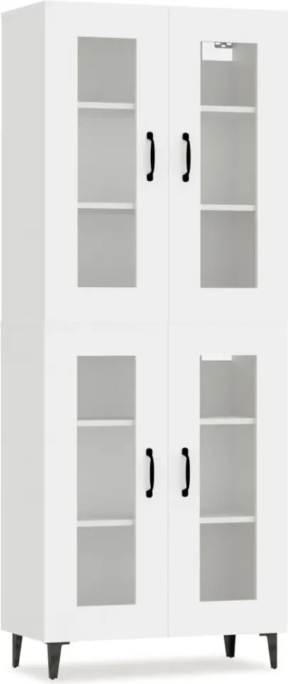 vidaXL Dulap înalt, alb, 69,5x34x180 cm, lemn compozit
