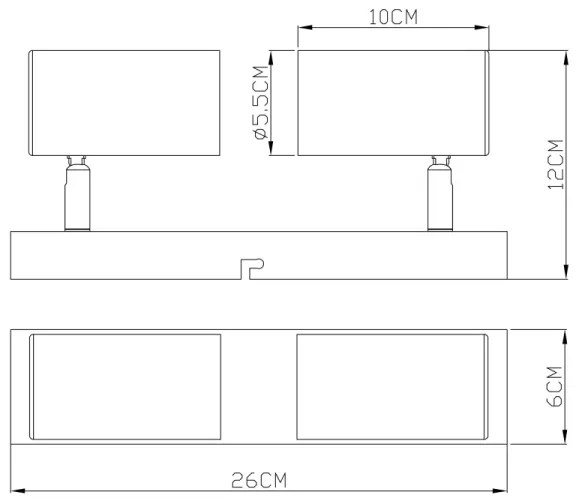 Spot ROBBY 2xGU10/35W/230V gri/maro Globo 57911-2G