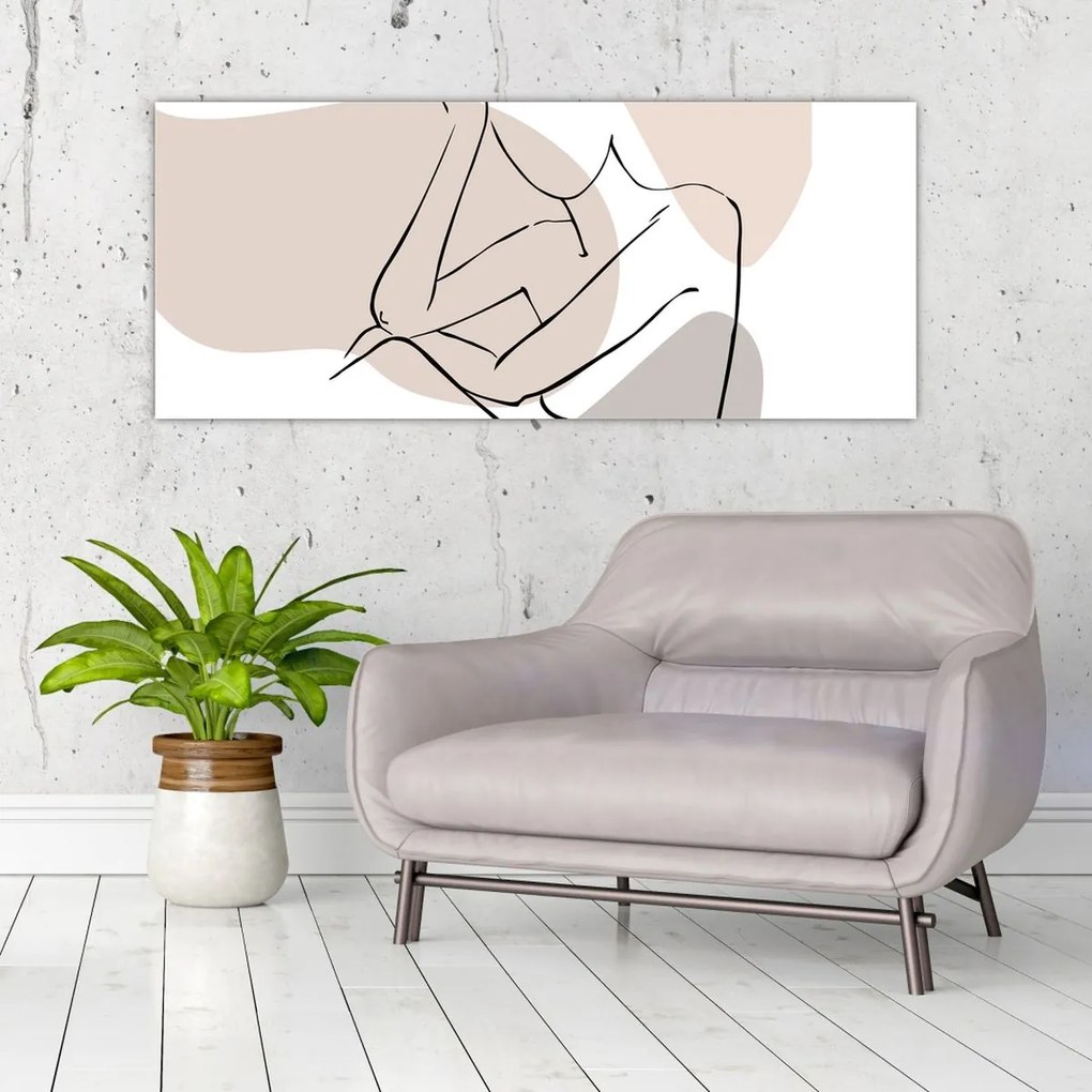Tablou - Femeie corp linie de artă N⁰1 (120x50 cm)