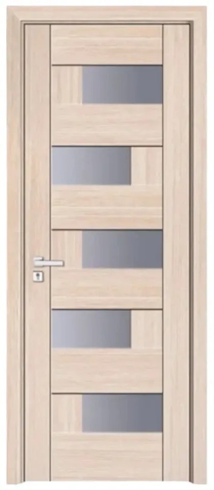 Usa Interior din MDF Novo Doors ND05 LUX PREMIUM, Cadru din Lemn Masiv, KIT COMPLET, Toc Reglabil de 10 CM INCLUS, Plinta pe Ambele Parti (Culoare: