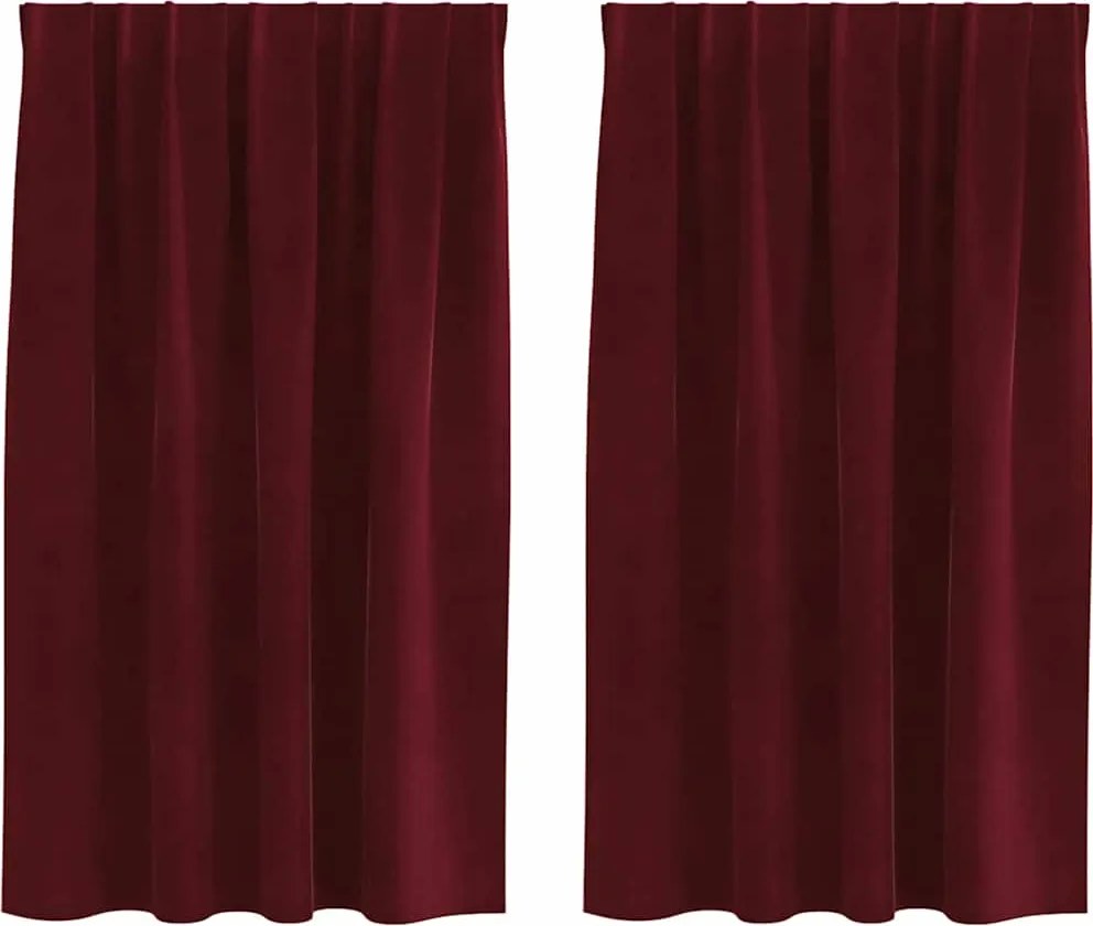 vidaXL Perdele opace 2 pcs Roșu Vin 140 x 140 cm Catifea