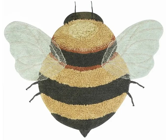 Covor pentru copii galben lavabil/țesut manual din bumbac 115x150 cm Bee – Lorena Canals