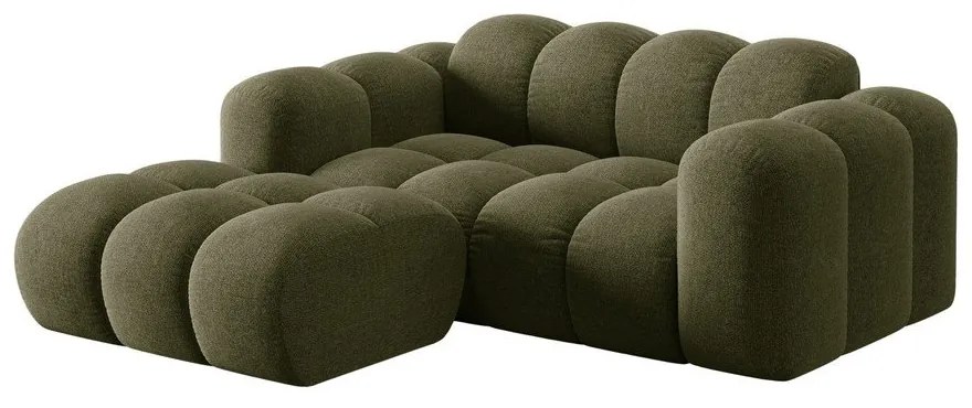 Colțar verde cu tapițerie din chenille (cu colț pe partea stângă/cu șezlong) Treno – Cosmopolitan Design