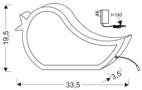 Lampă de masă pentru copii BIRD LED/12W/230V albastră