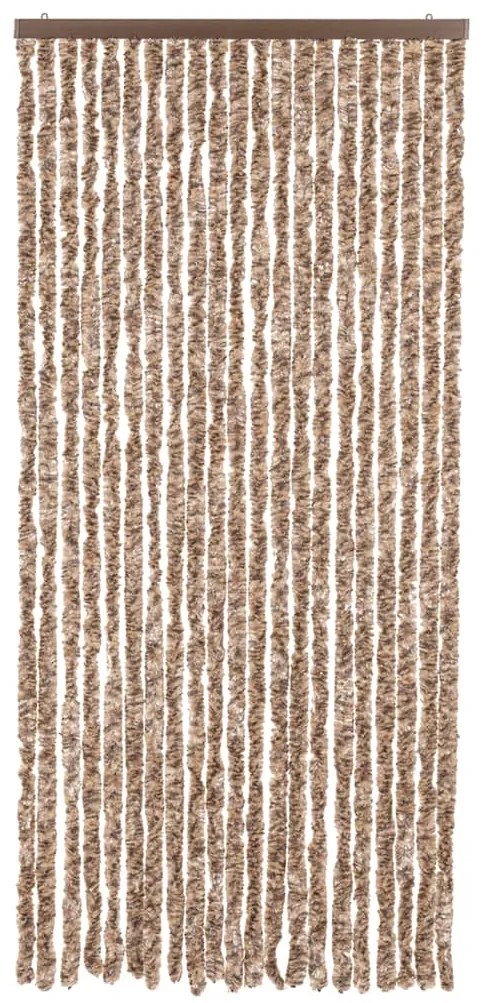 Perdea pentru insecte, bej si maro inchis, 90x200 cm, chenille
