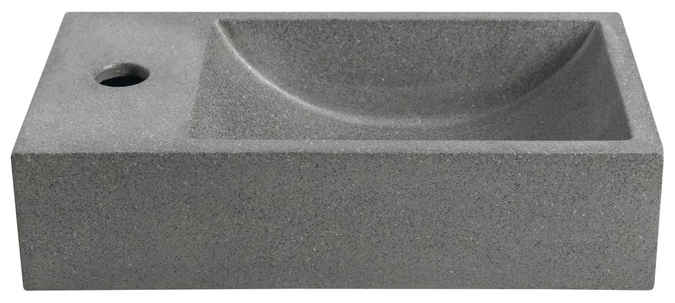 Chiuvetă mică pentru WC gri închis din beton 40x22 cm Crest – Sapho