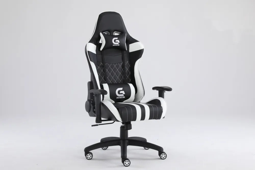 Scaun gaming Genator V3, Negru/Alb