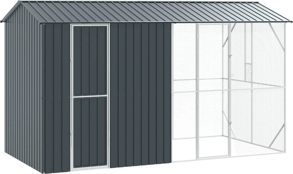 vidaXL Cușcă pentru păsări Antracit 430 x 208 x 247 cm Oțel Galvanizat