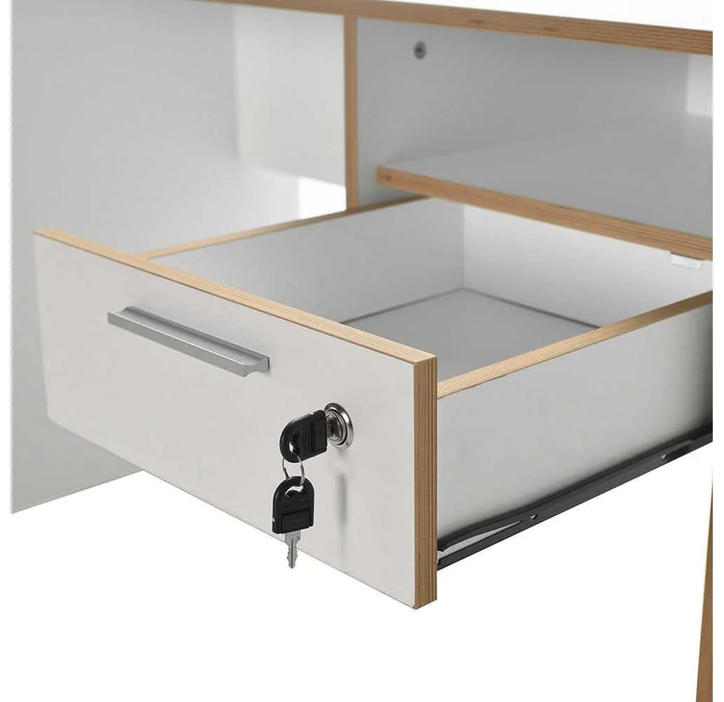 Masă PC Calliope 2 (alb + stejar) . 1109391