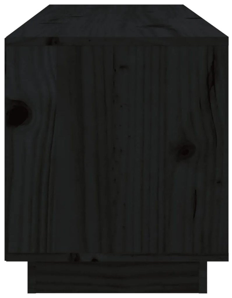 Comoda TV, negru, 105x34x40 cm, lemn masiv de pin Negru, 1