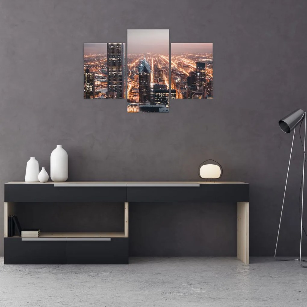 Tabloul cu metropolă luminată (90x60 cm)