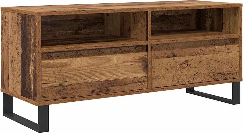 vidaXL Cabinet TV cu sertar Lemn Vechi 100 x 34,5 x 44,5 cm