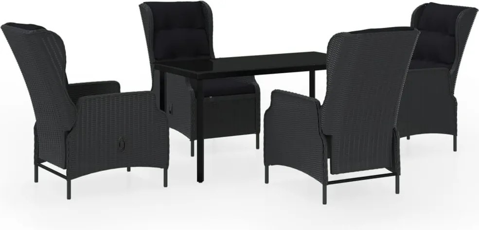 vidaXL Set mobilier pentru grădină, 5 piese, gri închis