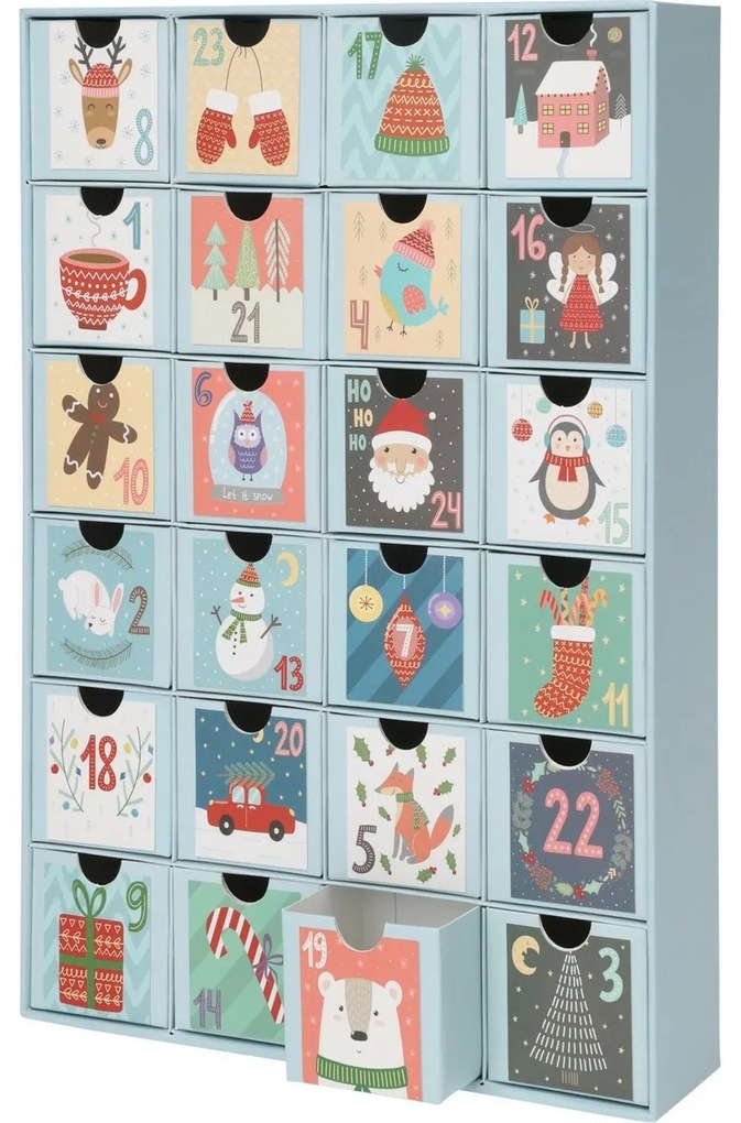 Calendar de advent din hârtie Winter moments,25,7 x 6,4 x 38,3 cm