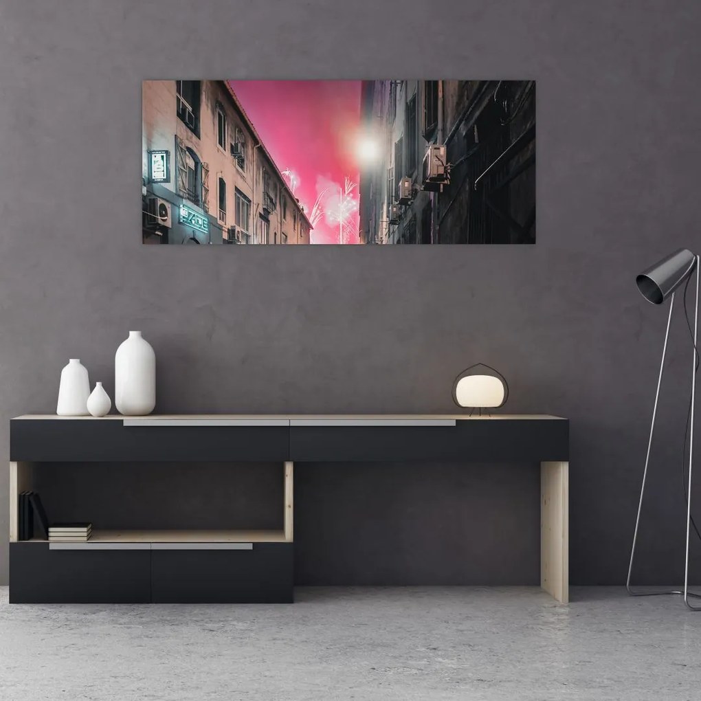 Tablou - Artificii din Marseille (120x50 cm)