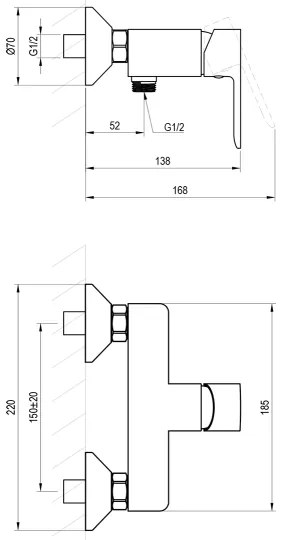 Ravak X070492 - Baterie de duș SOLAR neagră