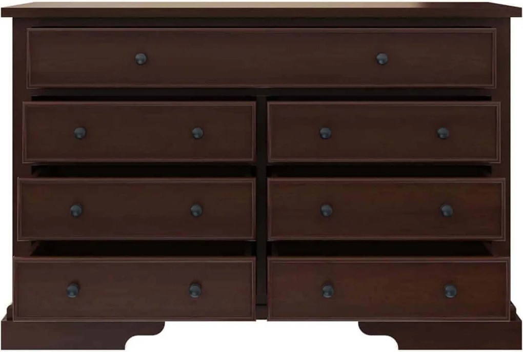 Comodă lemn masiv nuc Louis 7 Sertare, 145 × 55 × 90 cm