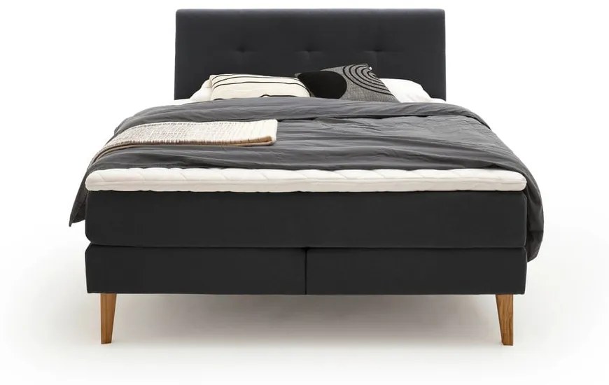 Pat boxspring gri antracit 160x200 cm Stockholm – Meise Möbel