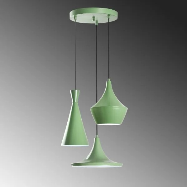 Lustră pe cablu TOM, 3x E27, 40W, 230V, verde
