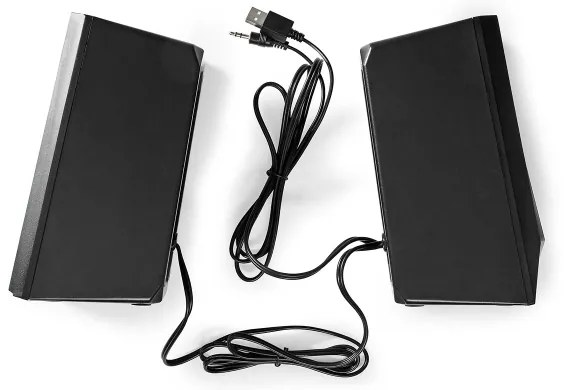 Nedis GSPR31020BK - Set 2x boxe RGB LED gaming 18W/5V