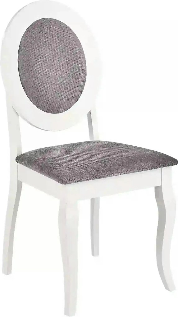 Scaun vintage alb BAROCK, lemn de cauciuc, 45x51x93 cm