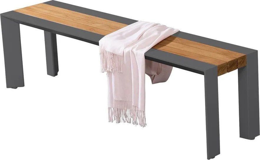 Bancă de grădină gri închis/maro din metal Silea – Garden Pleasure