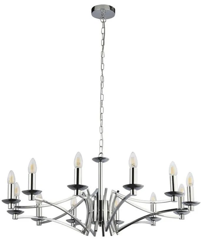 Candelabru clasic cu 12 brate stil elegant Ascot crom