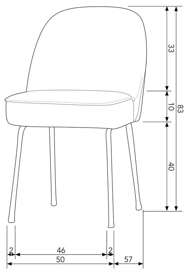 Scaune de dining kaki 2 buc. din catifea Vogue – WOOOD