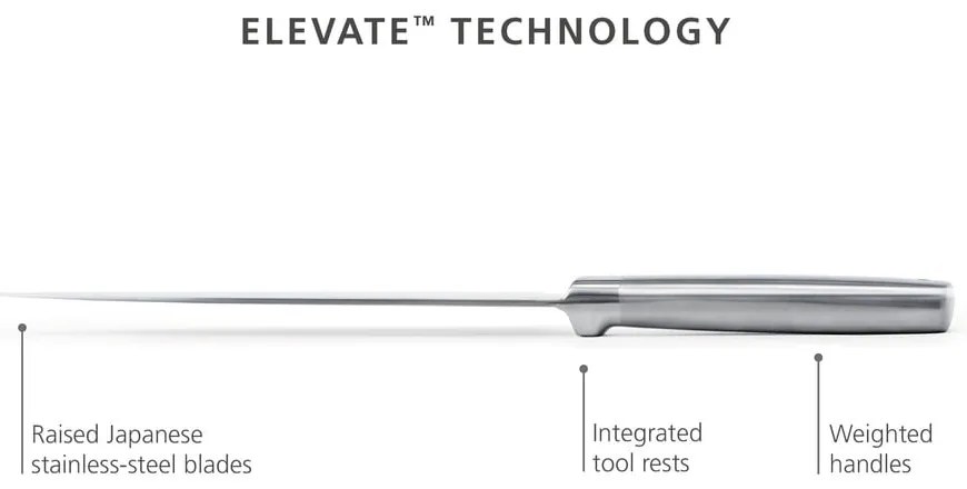 Set de cuțite cu suport din oțel inoxidabil 5 buc. Elevate Bamboo – Joseph Joseph