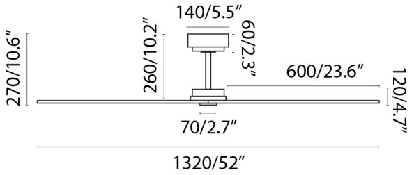 Ventilator de tavan MILOS negru FARO 34100 + remote control