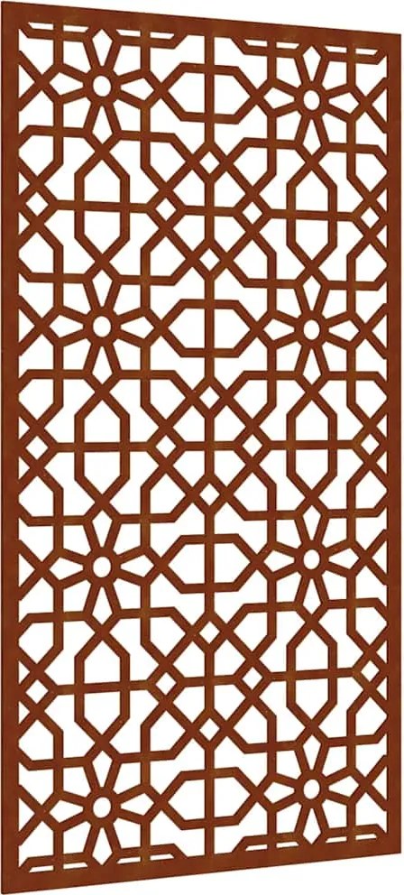 vidaXL Decor perete de grădină 105x55 cm design Maur oțel Corten