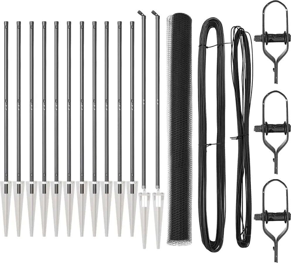 vidaXL Stâlp de gard. Gri 25 x 1,5 m (plasă de 13 mm) Oțel