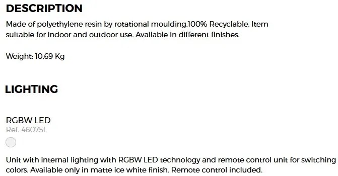 CORP DE ILUMINAT LED RGB DECORATIV THE SECOND LIGHT 75cm
