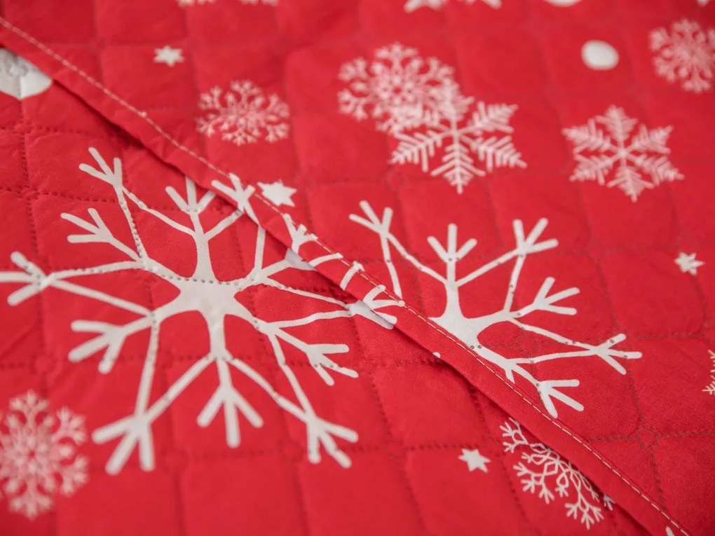 Cuvertura de pat cu model SNOWFALL, rosu Dimensiune: 220 x 240 cm
