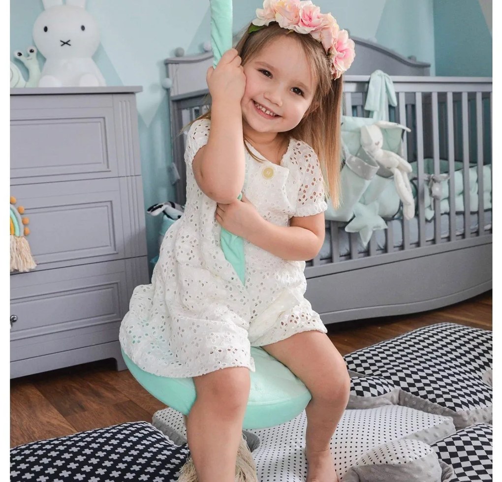 Leagan din lemn si spuma pentru copii RingSwing by BabySteps, Catifea Velvet Mint