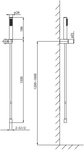 Set de duș Cersanit S951-618 ZEN negru