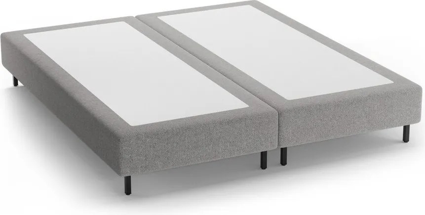 Pat matrimonial gri tapițat fără tăblie 180x200 cm Whale – Micadoni