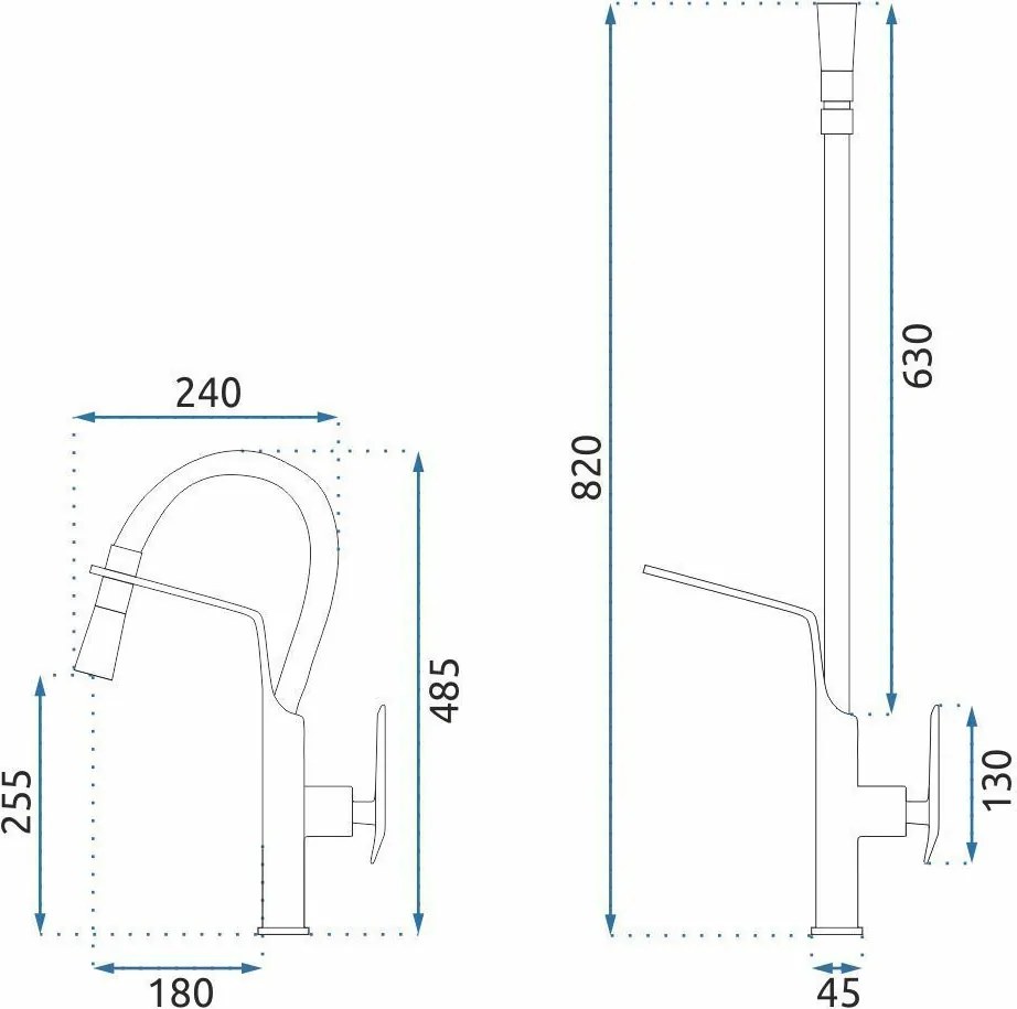Baterie de bucătărie Rea Castor  Brush Nickel
