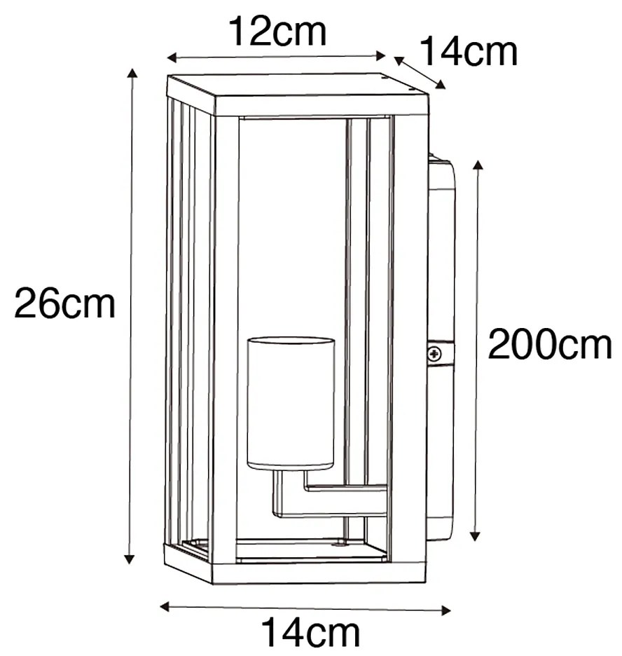 Lampă de perete inteligentă maro rugină 26 cm IP44 incl. WiFi ST64 - Charlois