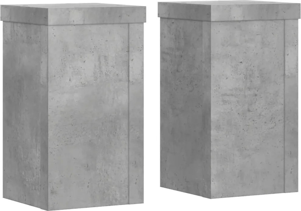 vidaXL Suport de plante, 2 buc., gri beton, 10x10x18 cm lemn prelucrat