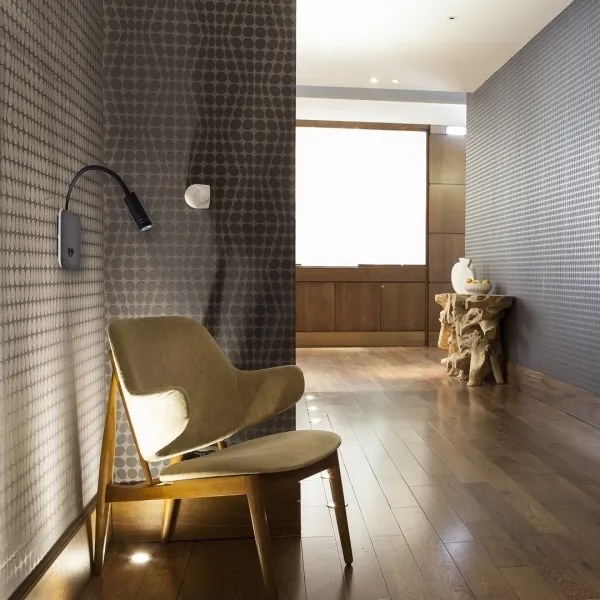 Veioză LED flexibilă de perete BASE 1xLED/8W+1xLED/2W/230V negru/argintiu