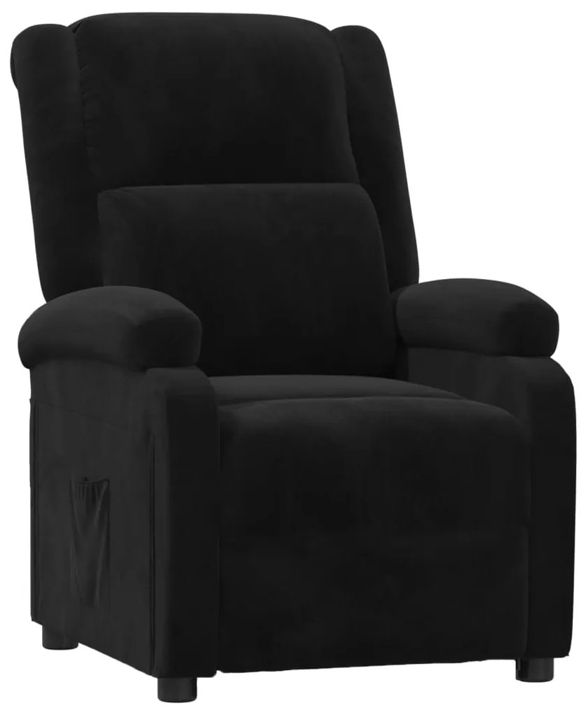 342405 vidaXL Fotoliu rabatabil, negru, catifea