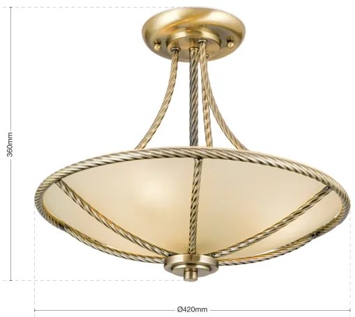 Lustră pe tijă Orion DL 7-568/3 MAURO 3xE27/60W/230V d. 42 cm bronz