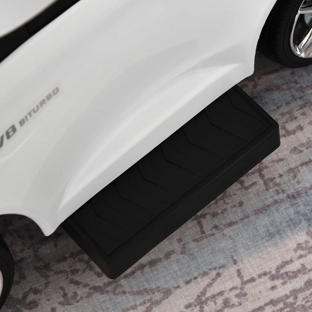 Masina pentru copii 12-36 luni HOMCOM cu maner si bare de siguranta detasabile, licenta Mercedes, alb | Aosom Romania