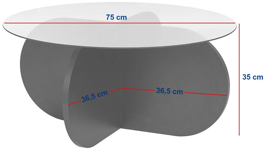 Măsuță cafea Aorte (nuc + sticlă). 1127455