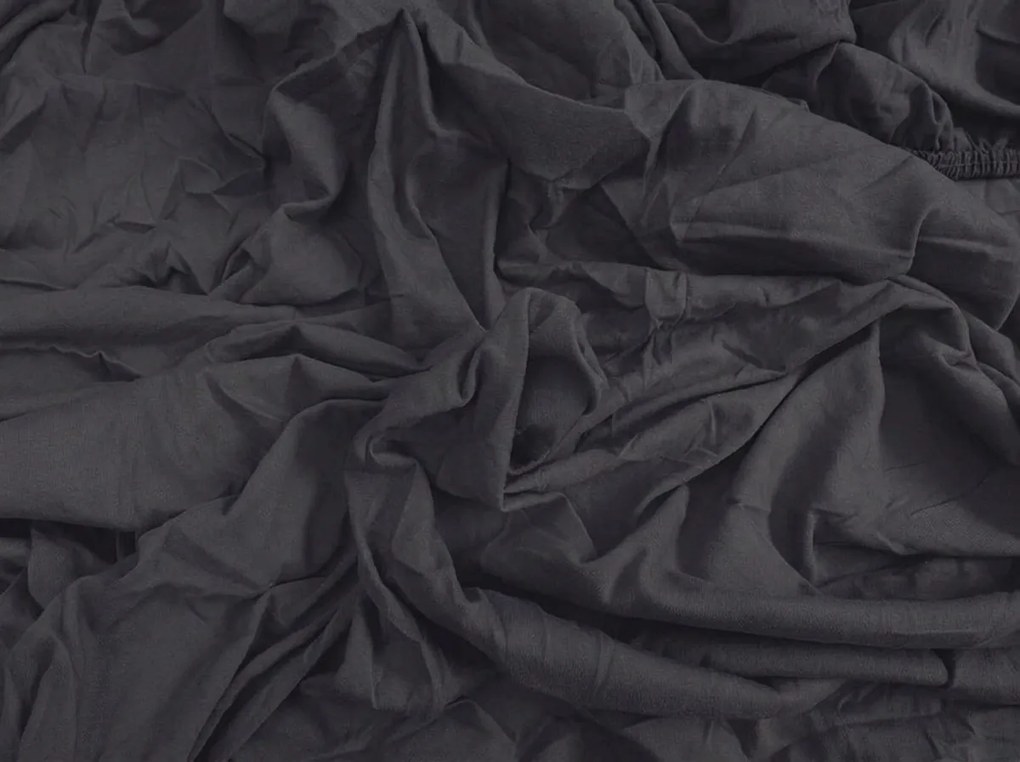 Cearsaf Jersey cu lycra antracit 180 x 200 cm
