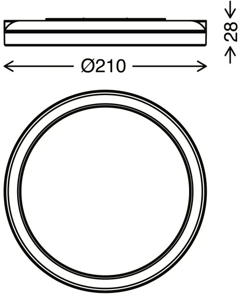 Plafonieră LED/8W/230V diametru 21 cm neagră IP44 Briloner 3008-015