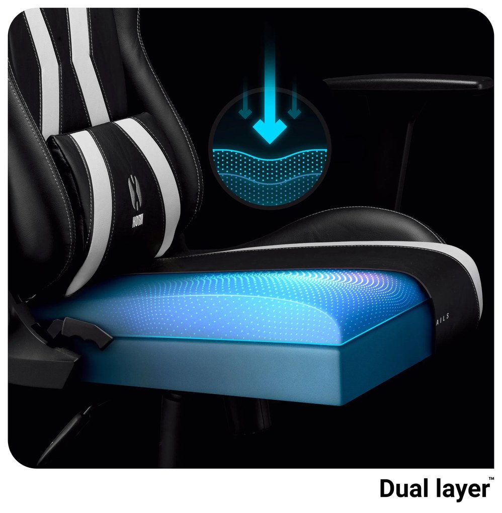 Scaun gaming Diablo X-Horn 2.0 King Size: negru-alb Diablochairs